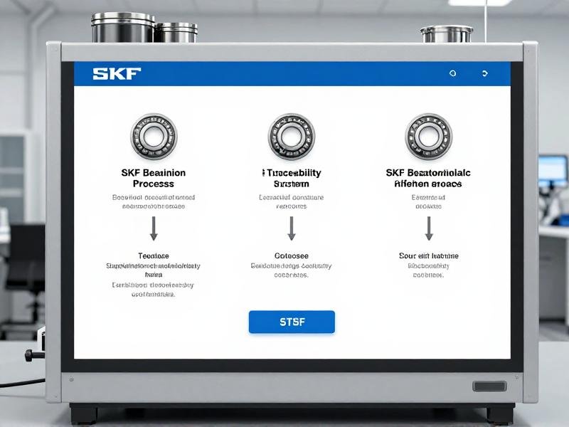 5-step genuine SKF bearings verification methodology SKF bearing verification process showing traceability system interface