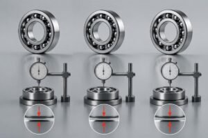 Bearing Internal Clearance Comparison: C2, C3, C4 ranges visualized with radial play measurements