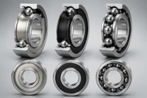 Bearing seal types comparison: ZZ metal shield, 2RS rubber seal, and open bearing structures with IP protection ratings