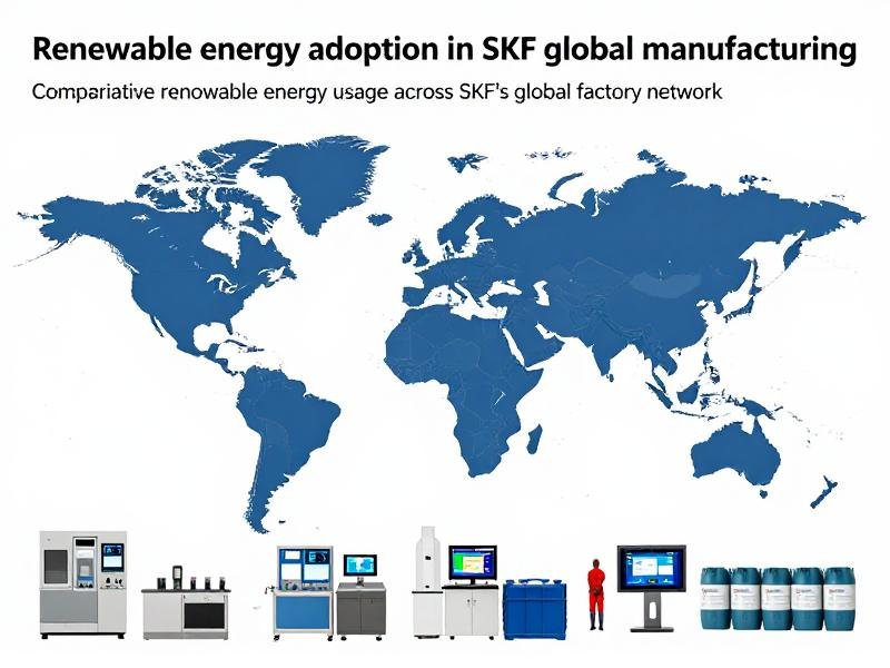 Comparative renewable energy usage across SKF's global factory network Renewable energy adoption in SKF global manufacturing